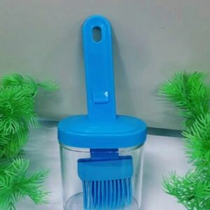 Blue Silicone Basting Brush with Container